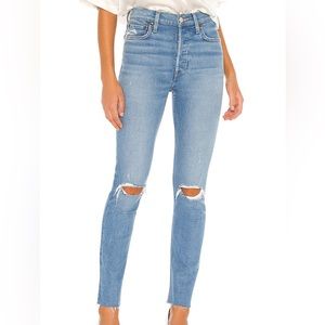 RE/DONE Originals 90’s High Rise Ankle Crop Jeans 24 NWT Medium Destroy 10